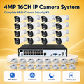 8MP 16CH PoE IP Camera System with Red & Blue Flash Lights