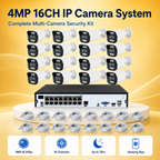 8MP 16CH PoE IP Camera System with Red & Blue Flash Lights