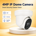 4MP full-color IP dome camera with two-way audio feature cards