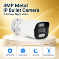 Metal IP bullet security camera displayed on a premium gold product background