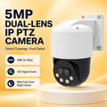 5MP dual-lens IP PTZ camera with digital zoom and full-color night vision