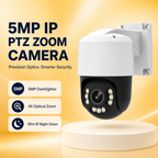 5MP metal IP PTZ camera with 4X optical zoom and 60m IR night vision