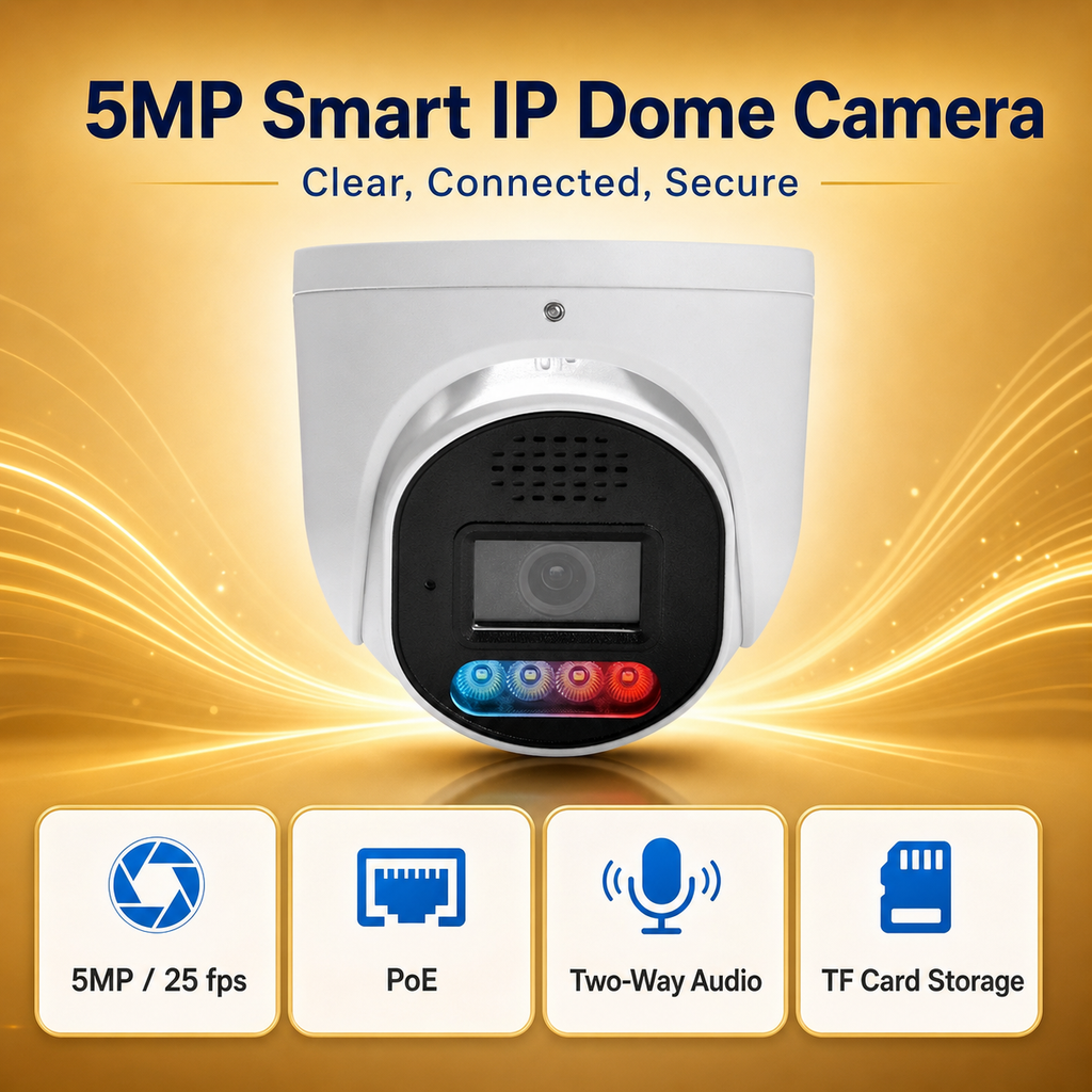 YGH 5MP PoE IP dome camera, front view