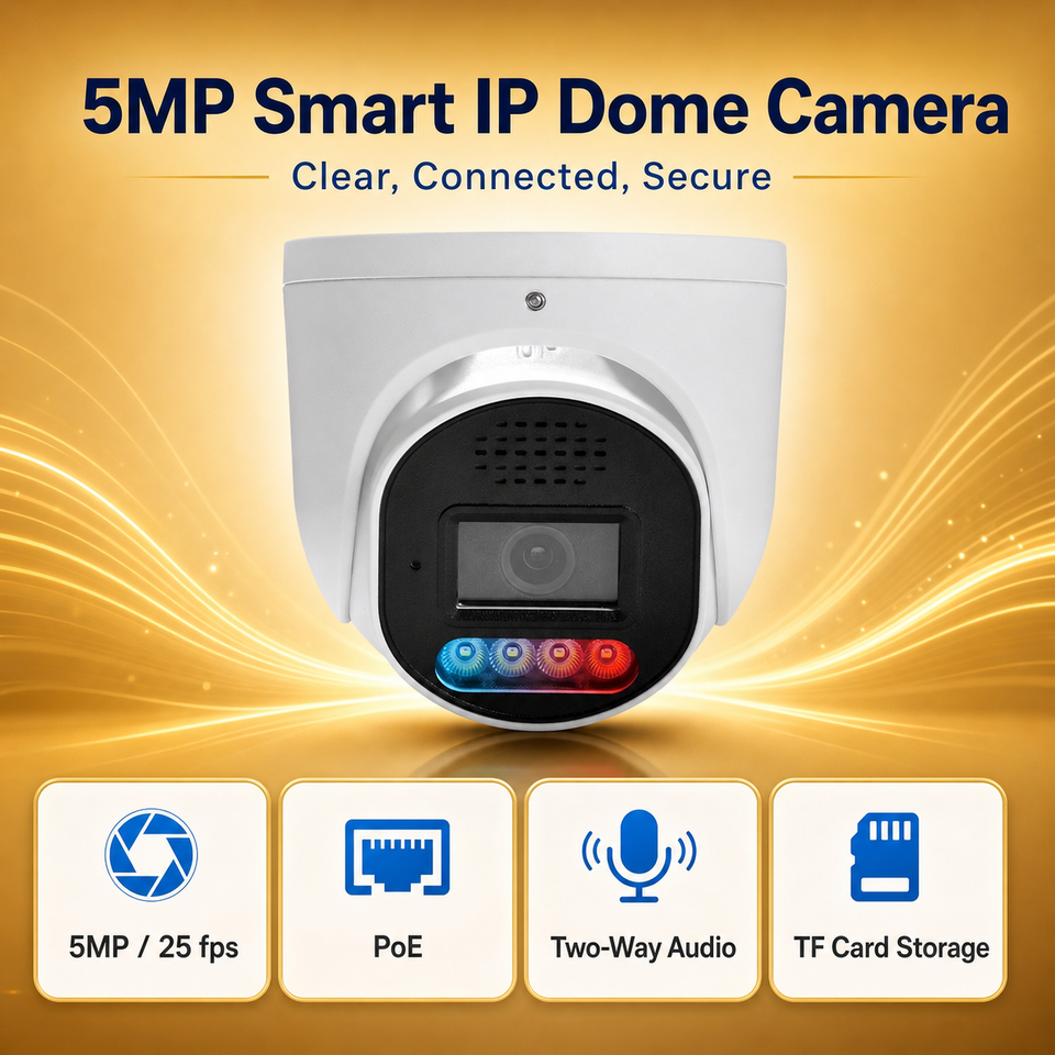 YGH 5MP PoE IP dome camera, front view