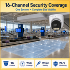 8MP 16CH IP Camera System with Full-Color Night Vision