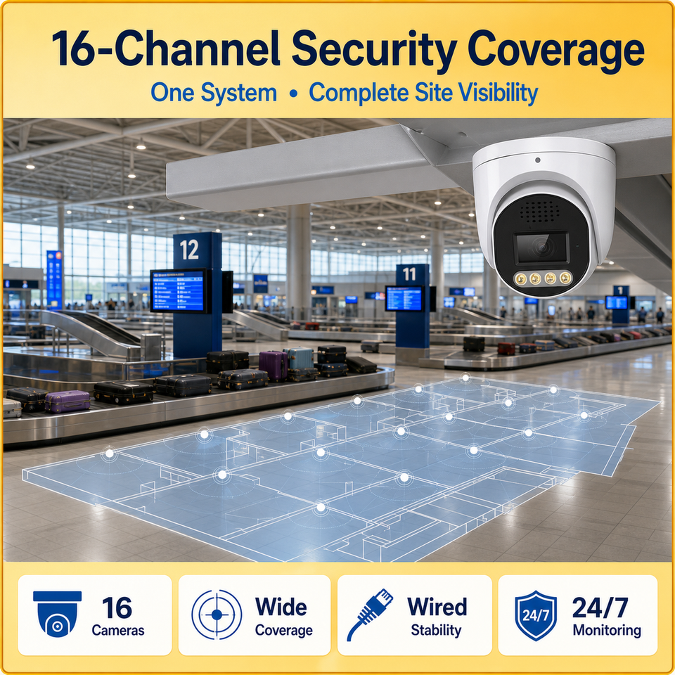 8MP 16CH IP Camera System with Full-Color Night Vision