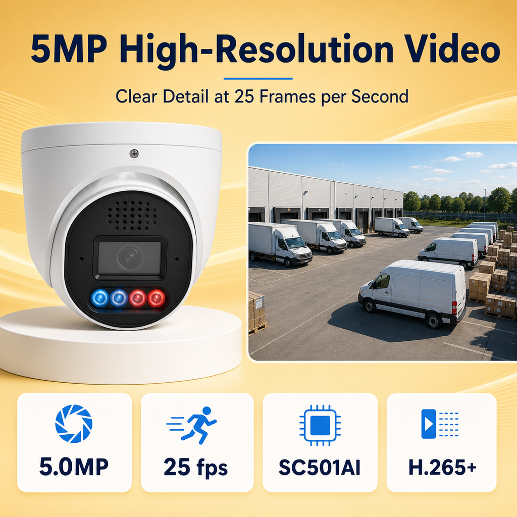 5MP 16CH PoE IP Camera System with Red & Blue Flash Lights