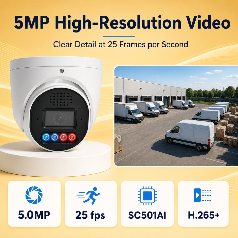 5MP 16CH PoE IP Camera System with Red & Blue Flash Lights