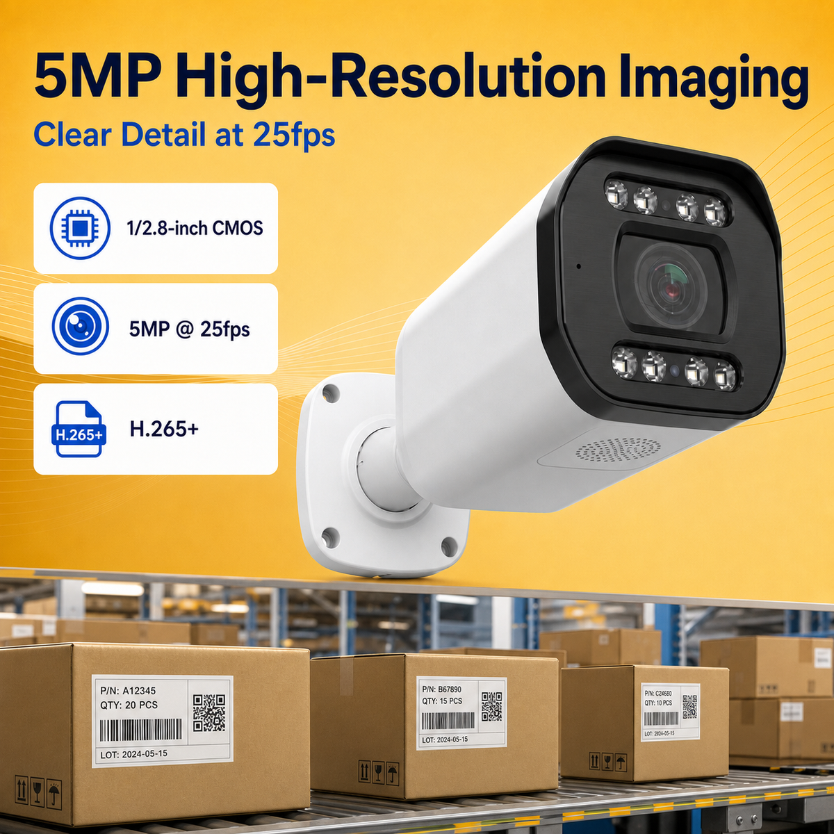 High-resolution CMOS imaging and H.265+ compression feature overview