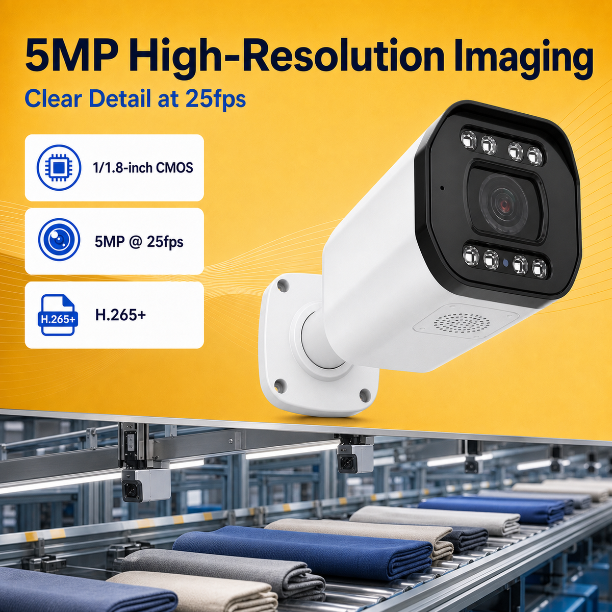 Five-megapixel high-resolution imaging comparison for day and night monitoring