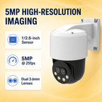 5MP Dual-Lens IP PTZ Camera with 12X Digital Zoom