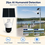 3MP 4G Solar PTZ Security Camera with AOV Recording & Dual SIM