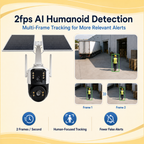 3MP Dual-Lens 4G Solar Security Camera with AOV Recording & Dual SIM