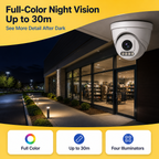 4MP Full-Color IP Dome Camera with Human Detection & Two-Way Audio