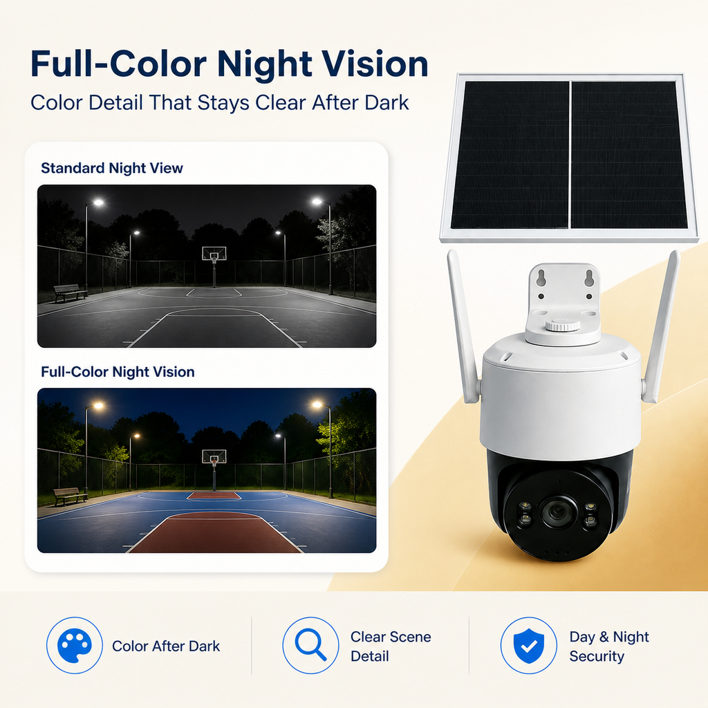 3MP 4G Solar PTZ Security Camera with AOV Recording & Dual SIM