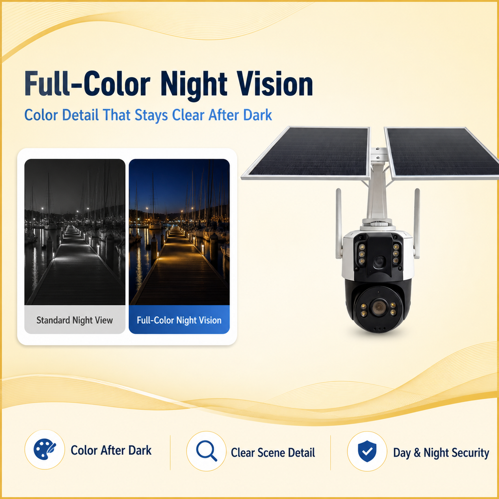 3MP Dual-Lens 4G Solar Security Camera with AOV Recording & Dual SIM
