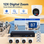 12X digital zoom security view centered on a marina berth marker