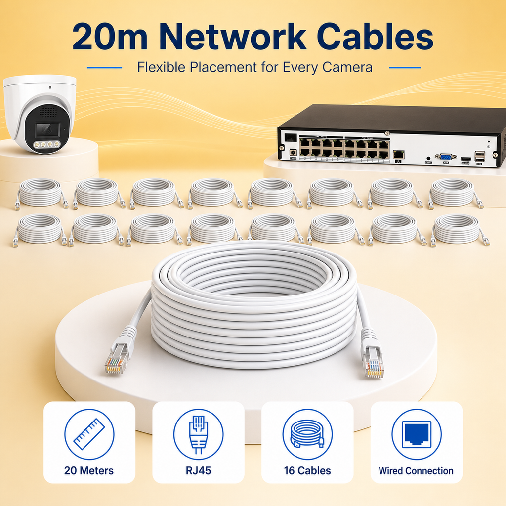8MP 16CH IP Camera System with Full-Color Night Vision