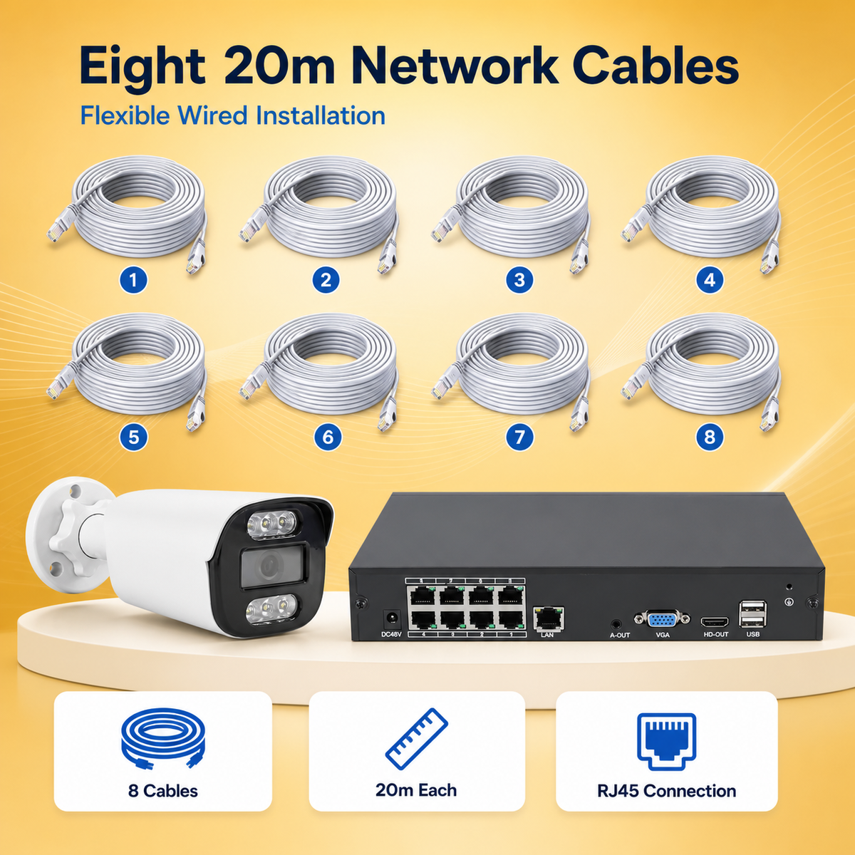 YGH-TST08CIFNP-4MP-8CH 4MP 8-Channel Wired IP Camera System