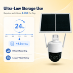 3MP 4G Solar PTZ Security Camera with AOV Recording & Dual SIM