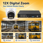 5MP 8CH PoE Security Camera System with Two-Way Audio & 12X Digital Zoom