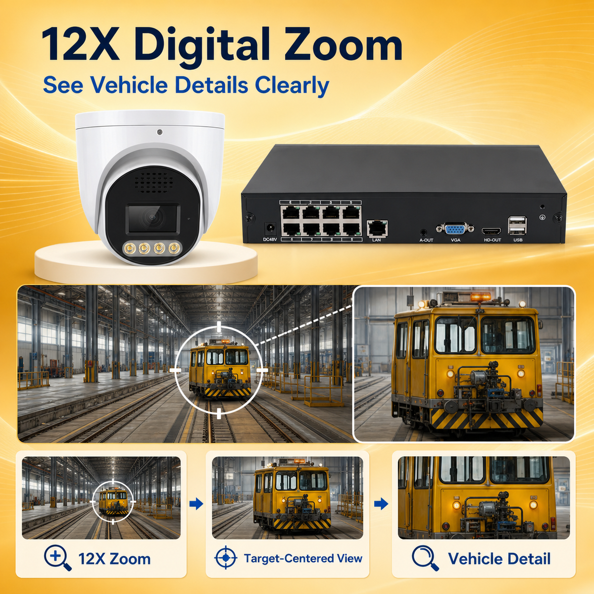 5MP 8CH PoE Security Camera System with Two-Way Audio & 12X Digital Zoom