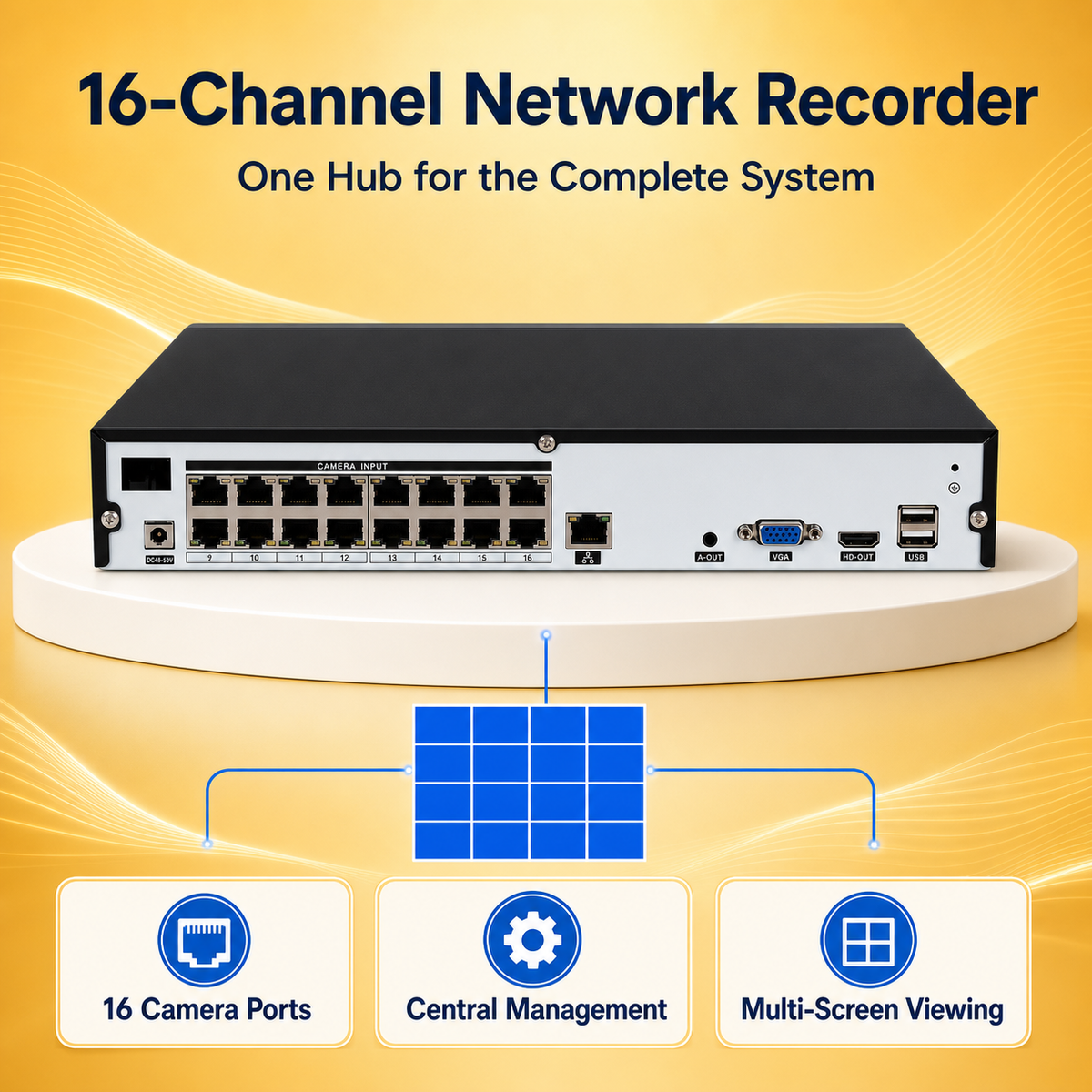 YGH-TST16CIFNP-4MP-16CH 4MP 16-Channel Wired IP Camera System