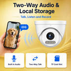 4MP Full-Color IP Dome Camera with Human Detection & Two-Way Audio