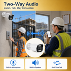 Two-way audio communication connecting users with visitors near the camera
