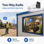 Two-way audio security feature enabling live voice communication