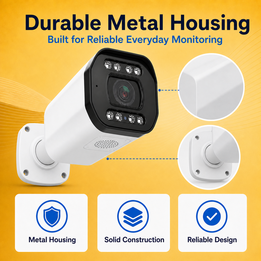 Durable metal camera housing designed for dependable security monitoring
