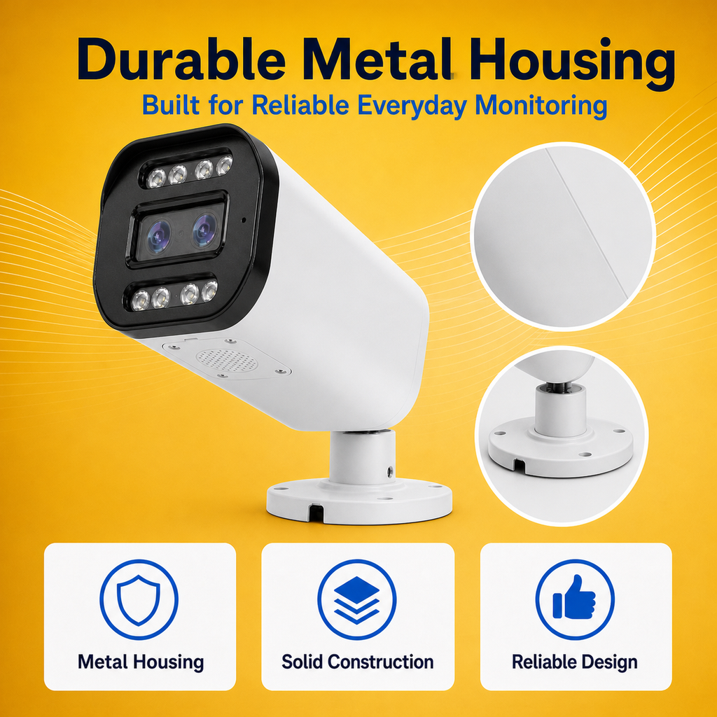 Durable metal camera housing designed for dependable security monitoring