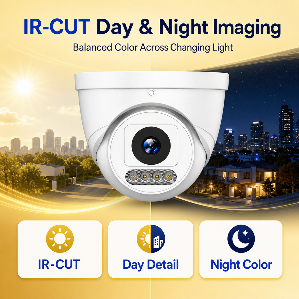 4MP Full-Color IP Dome Camera with Human Detection & Two-Way Audio