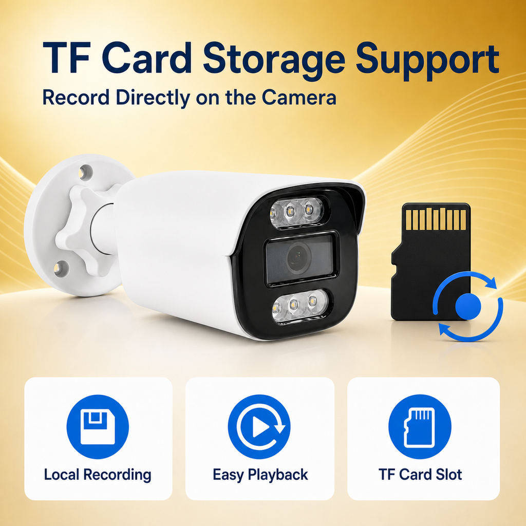 TF card storage support for convenient local security video recording