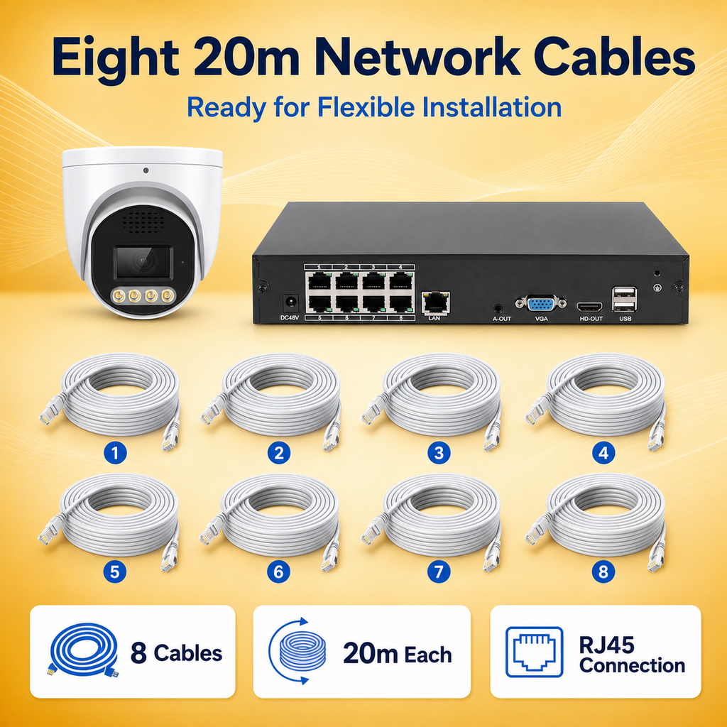 5MP 8CH PoE Security Camera System with Two-Way Audio & 12X Digital Zoom