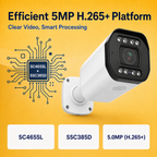 H.265+ chipset platform supporting efficient five-megapixel video compression