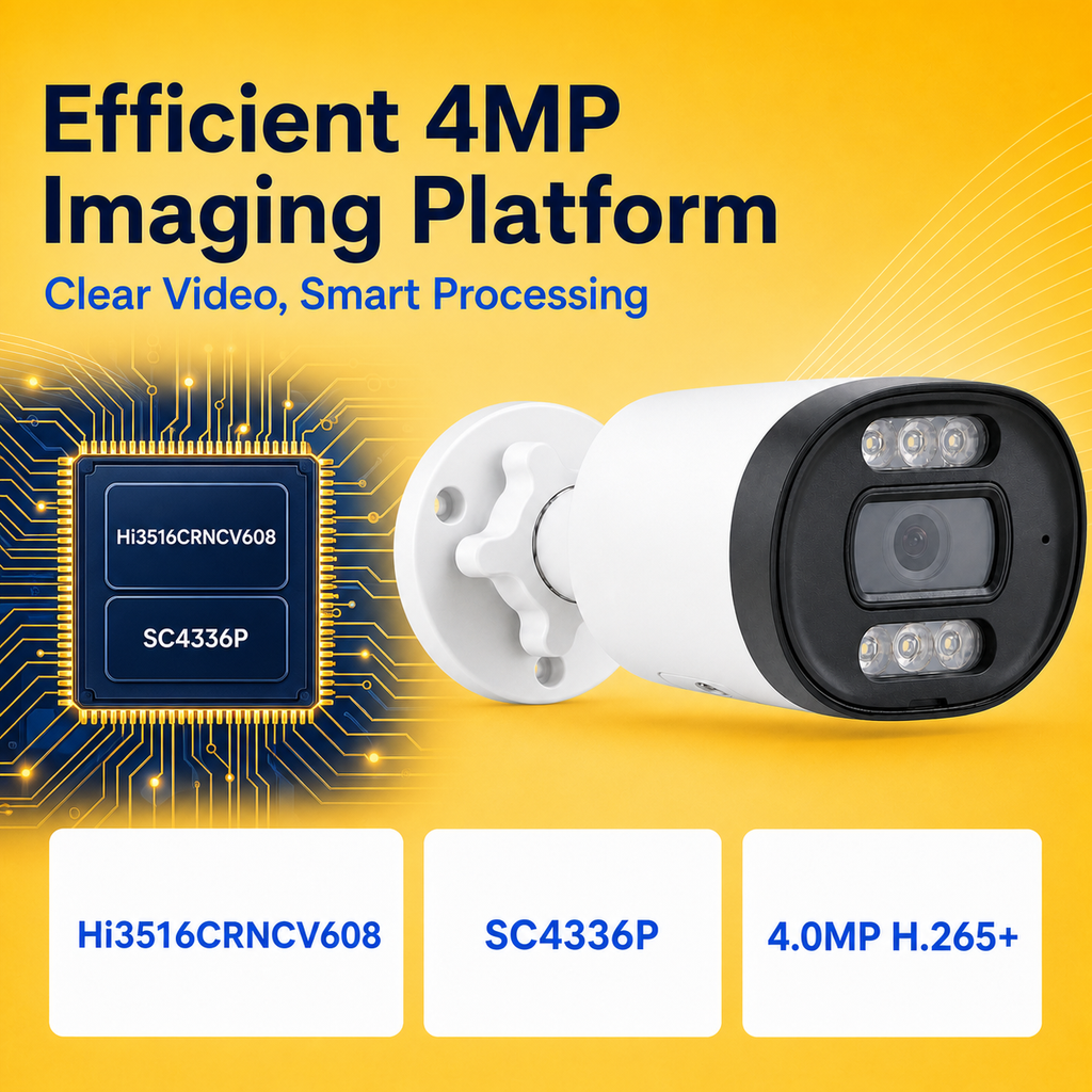 H.265 Plus chipset platform supporting efficient four-megapixel security video