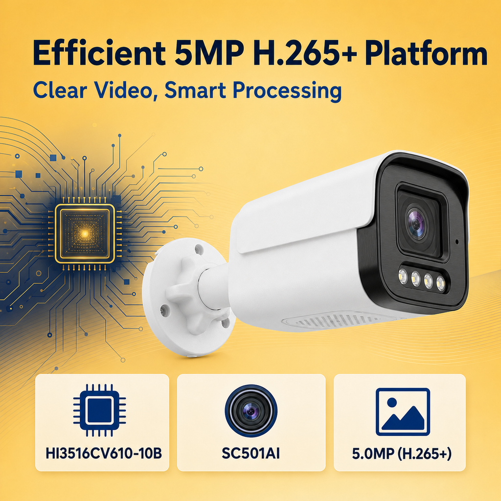 Efficient H.265+ chipset platform for five-megapixel video recording