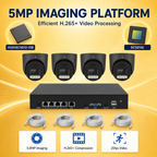 5MP 4-Channel PoE IP Camera System with Two-Way Audio