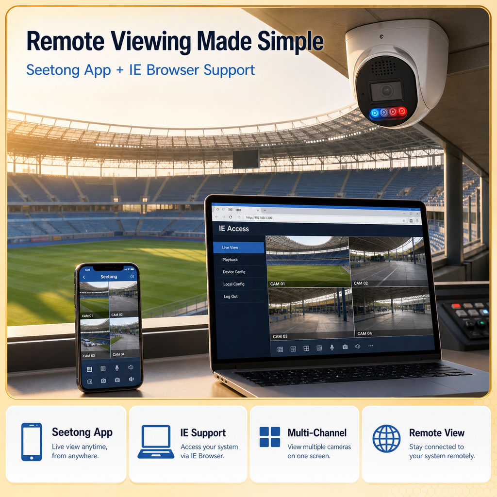 5MP 16CH PoE IP Camera System with Red & Blue Flash Lights