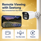 Seetong mobile app displaying remote live viewing for the bullet camera