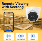 Seetong mobile app displaying convenient remote viewing for the dome camera