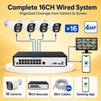 8MP 16CH PoE IP Camera System with Red & Blue Flash Lights