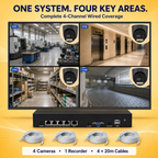 5MP 4-Channel PoE IP Camera System with Two-Way Audio