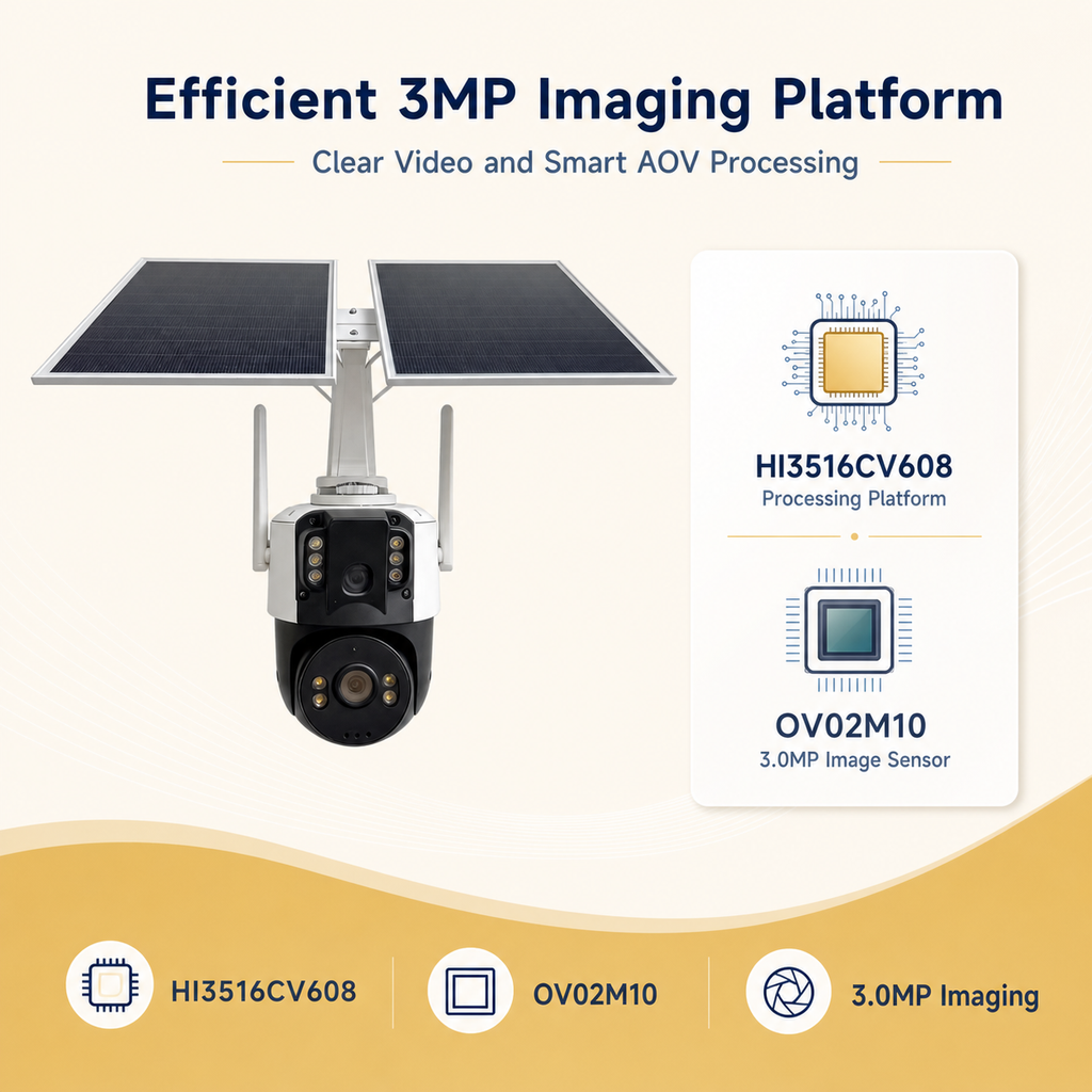 3MP Dual-Lens 4G Solar Security Camera with AOV Recording & Dual SIM