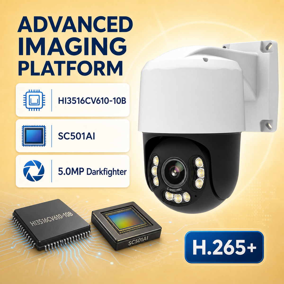 5MP 4X Optical Zoom Metal IP PTZ Camera
