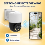 Seetong remote live viewing for a dual-lens IP PTZ camera on a smartphone