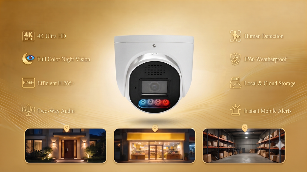YGH IP dome security camera feature overview for homes, shops and warehouse monitoring